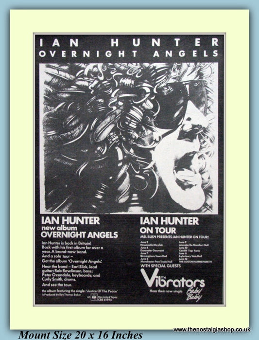 Ian Hunter Overnight Angels Original Advert 1977 (ref AD9263)