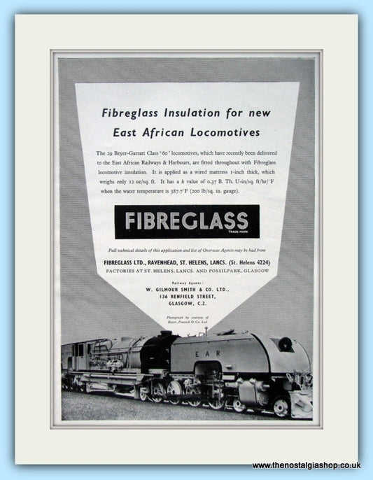 Fibreglass Beyer-Garratt Class '60' Locomotives  Original Advert 1955 (ref AD6510)