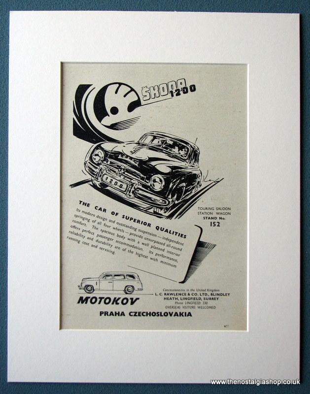 Skoda 1200 Motokov 1954 Set Of 3 Original Adverts (ref AD1237)