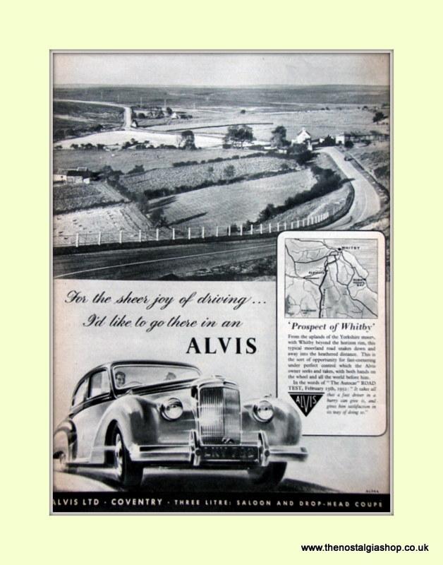 Alvis Set Of 2 Original Adverts 1952/53 (ref AD6630)