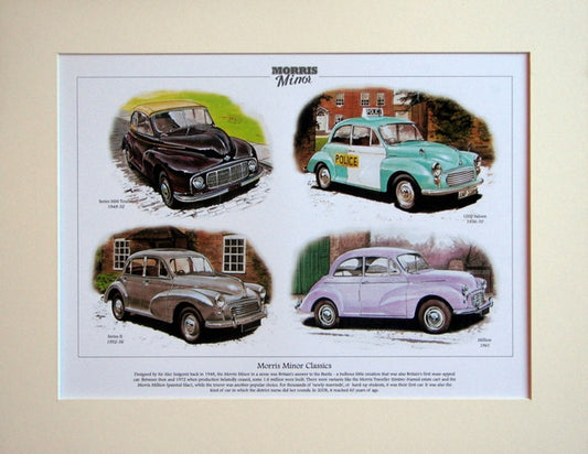 Morris Minor Classics  Mounted Print