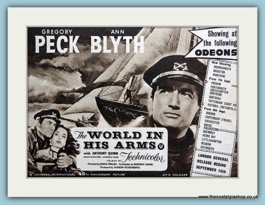 The World In His Arms starring Gregory Peck, 1952 (ref AD3229)
