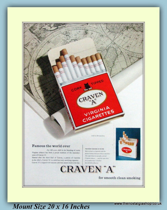 Craven "A" Cigarettes Original Advert 1959 (ref AD9365)