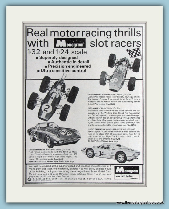 Monogram Hobby kits 1966 Original Advert (ref AD2868)