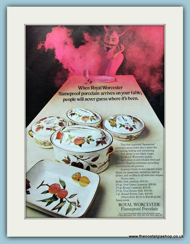 Royal Worcester Flameproof Porcelain Dishes Original Advert 1971 (ref AD3664)
