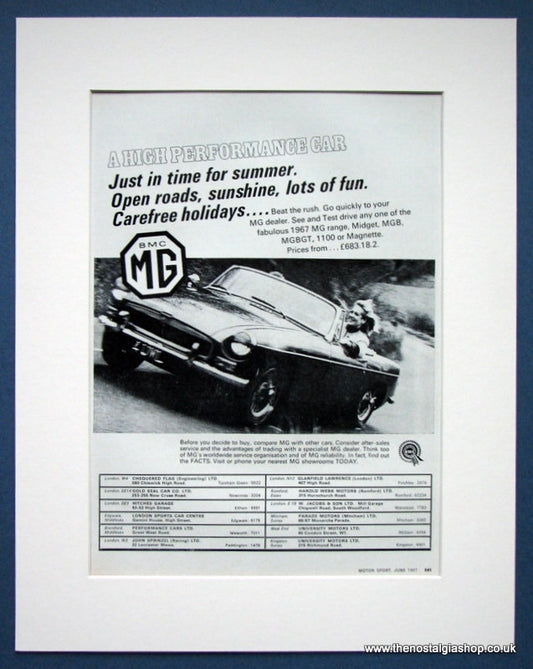 MG See the 1967 Range today! Original advert 1967 (ref AD1363)