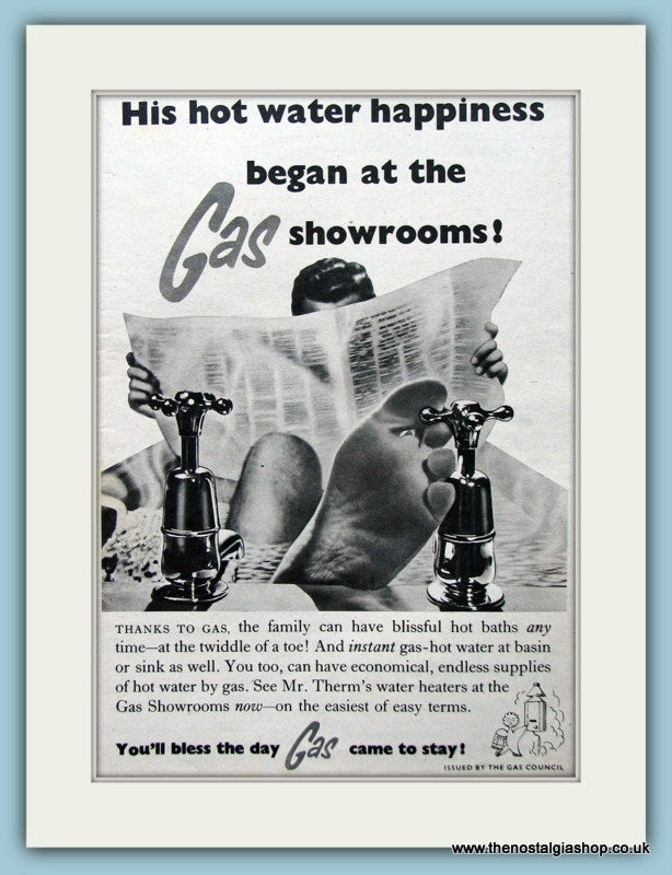 Gas Council Hot Water Original Advert 1959 (ref AD3913)