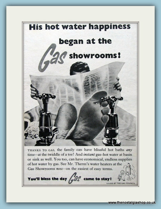 Gas Council Hot Water Original Advert 1959 (ref AD3913)