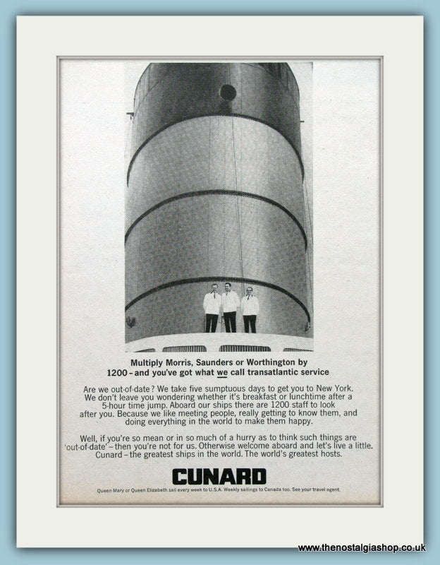 Cunard Original Advert 1966 (ref AD2274)