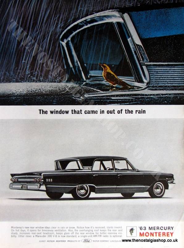 Ford Mercury Monterey. Original Advert 1963 (ref AD4040)