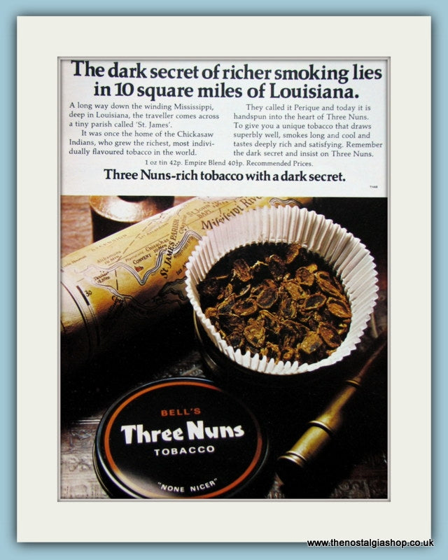 Bell's Three Nuns Tobacco Set Of 3 Original Adverts 1967 & 1973 (ref AD6006)