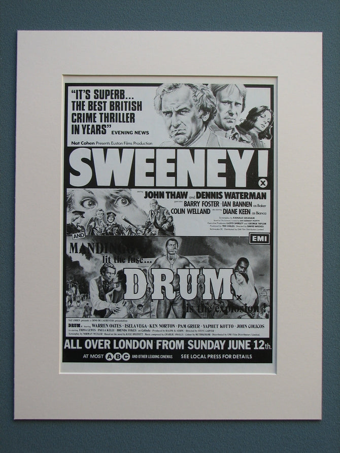 Sweeney & Drum 1977 double bill advert (ref AD617)