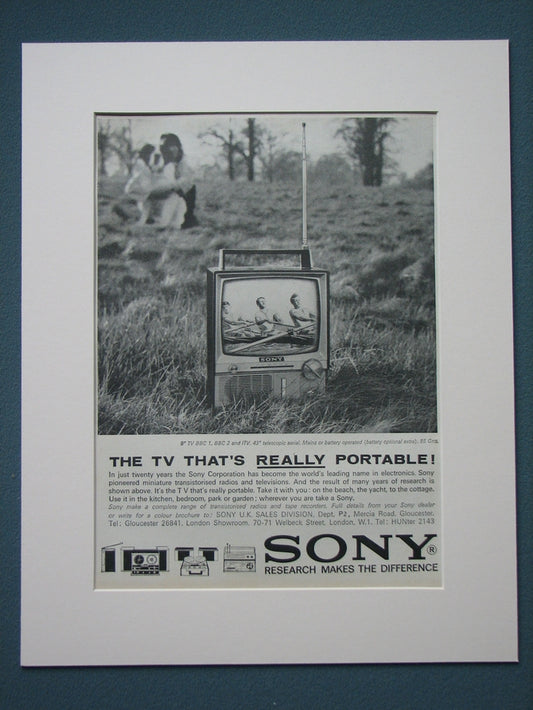 Sony Portable TV 1966 Original advert (ref AD825)