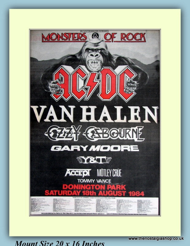 Monsters Of Rock Donnington Park Original Advert 1984 (ref AD9082)