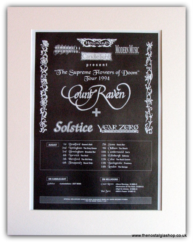 Count Raven & Solstice Year Zero Tour Advert 1994 (ref AD 1784)