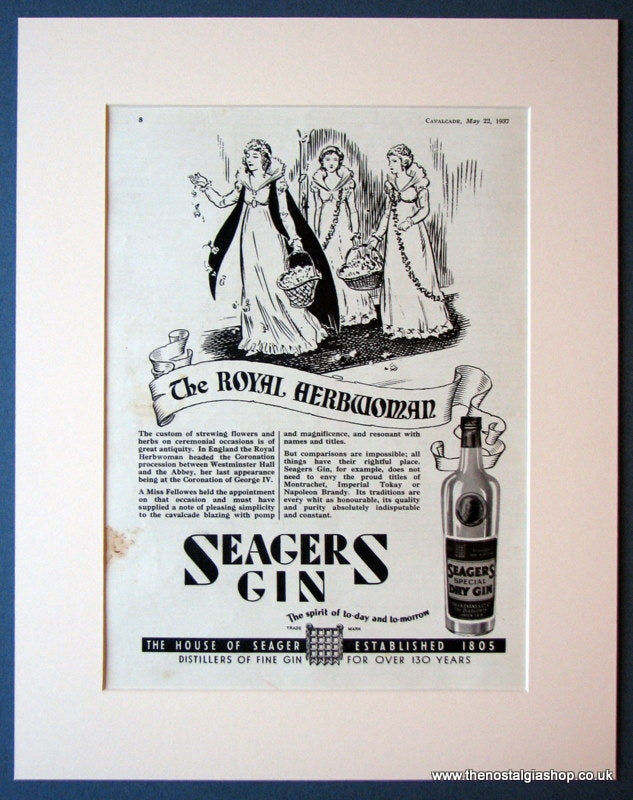 Seagers Gin 1937 Original Adverts Set Of  3 (ref AD1148)