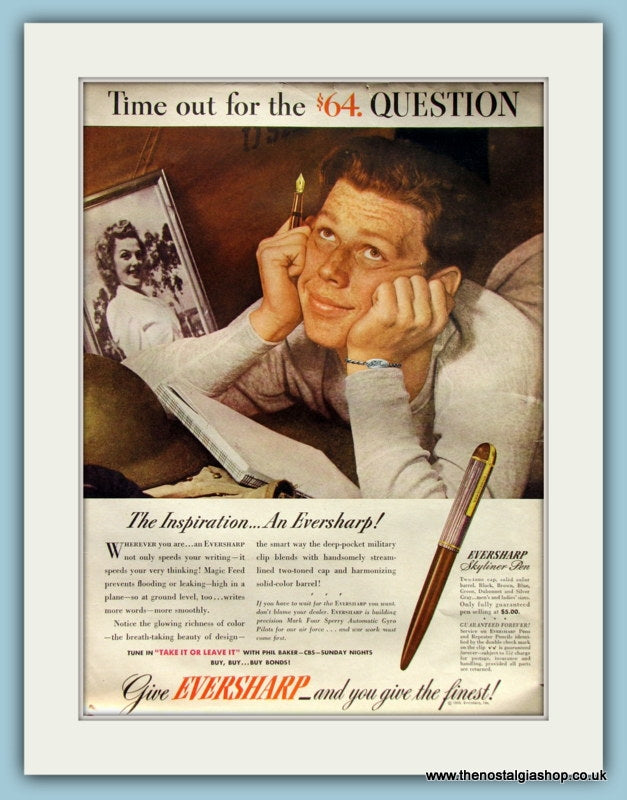 Eversharp Pen Original Advert 1944 (ref AD8283)