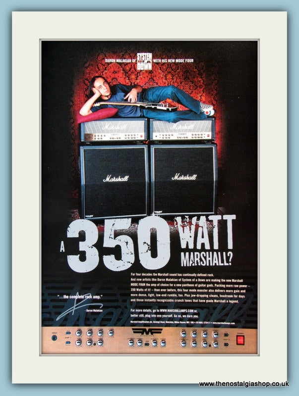Marshall Amp with Daron Malakian. Original Advert 2003 (ref AD2200)