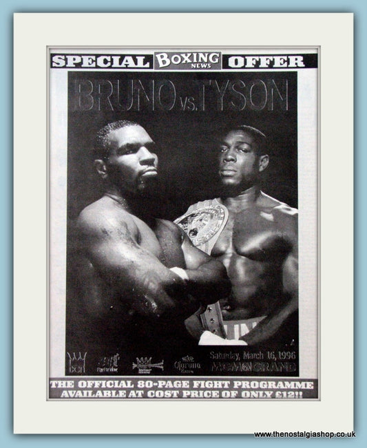 Bruno v Tyson Programme Advert 1996 (ref AD4402)
