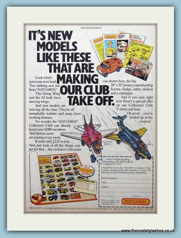 Matchbox Models Original Advert 1981 (ref AD6442)