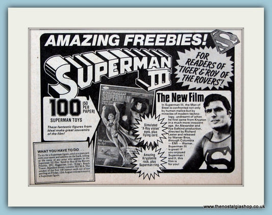 Superman III Freebies Original Advert 1983 (ref AD6389)