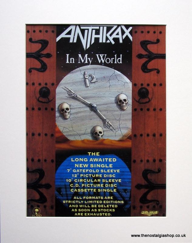 Anthrax, In My World Original advert 1990 (ref AD914)