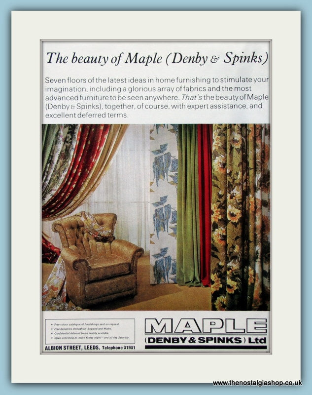 Maple (Denby & Spinks) Furnishings Original Advert1964 (ref AD4497)