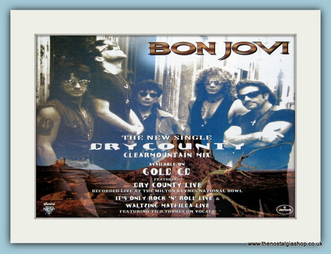 Bon Jovi Dry County Original Advert 1994 (ref AD1979)