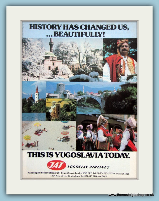 Yugoslav Airlines Original Advert 1978 (ref AD2155)
