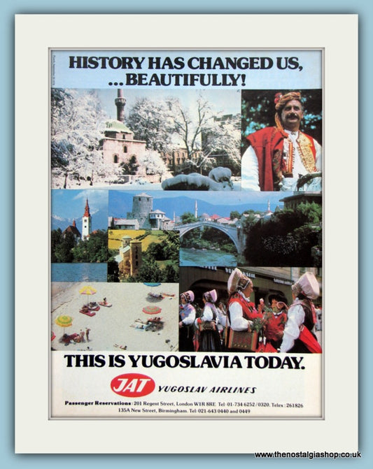 Yugoslav Airlines Original Advert 1978 (ref AD2155)