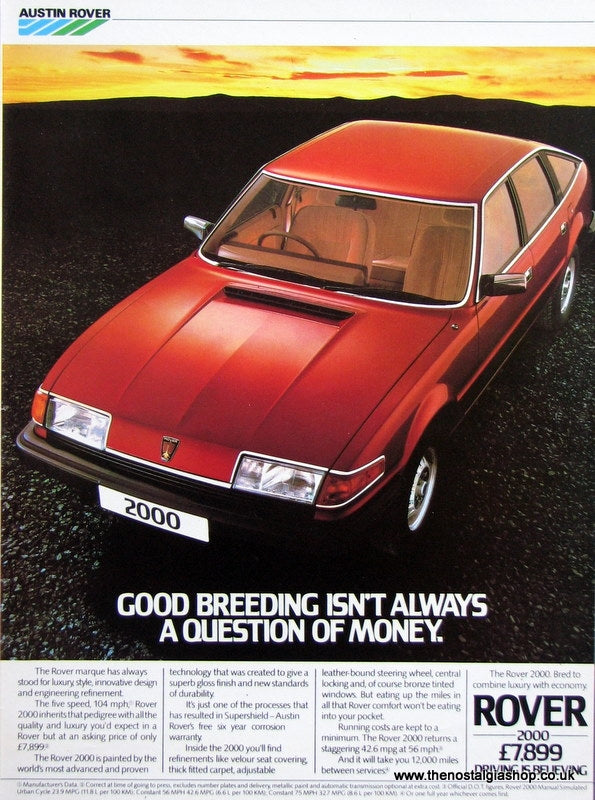 Rover Add Rover 2000 1983 Original Advert (ref AD 1638) – The Nostalgia Shop