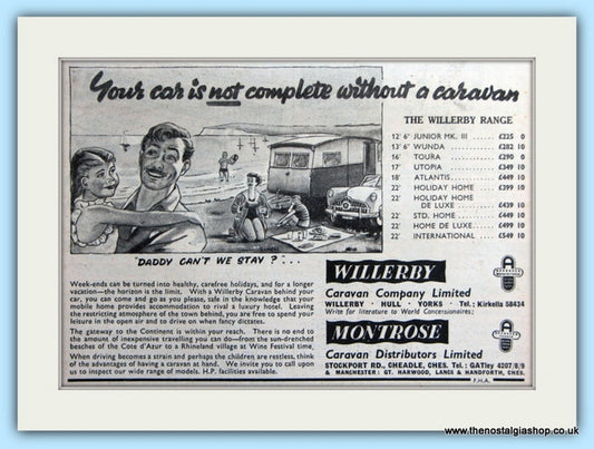 Willerby Montrose Caravans Original Advert 1955 (ref AD5072)