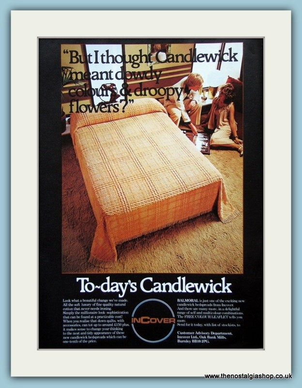 Incover Candlewick Bedspread Original Advert 1978 (ref AD3878)