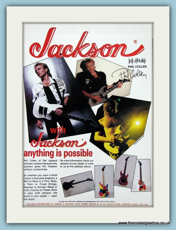 Phil Collen With Jackson Guitars Original Advert 1989 (ref AD2711)