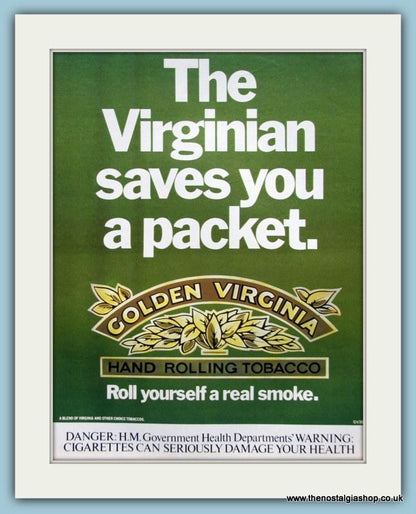 Golden Virginia Hand Rolling Tobacco Set Of 2 Original Adverts 1981 (ref AD6026)