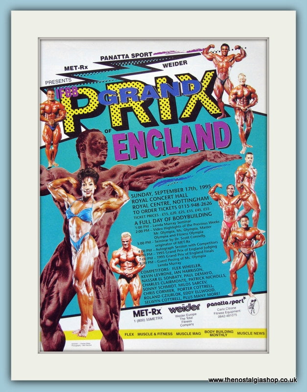 Grand Prix Of England Bodybuilding Original Advert 1995 (ref AD3946)