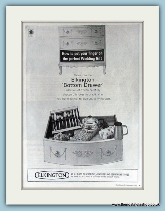 Elkington Wedding Gifts Original Advert 1964 (ref AD3824)