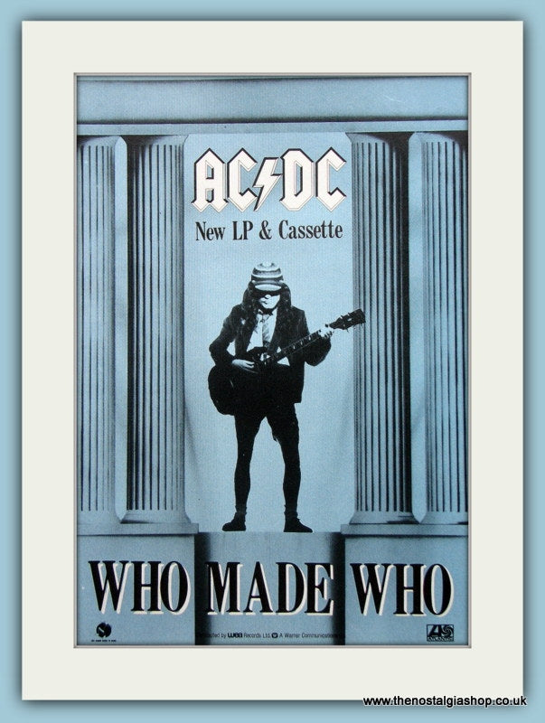AC DC Who Made Who Original Advert 1986 (ref AD3101)