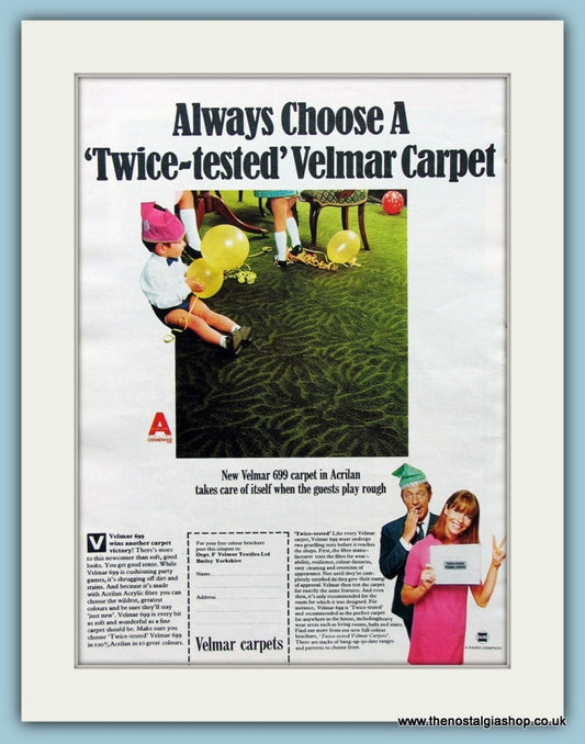 Velmar Carpets. Original Advert 1967 (ref AD2543)