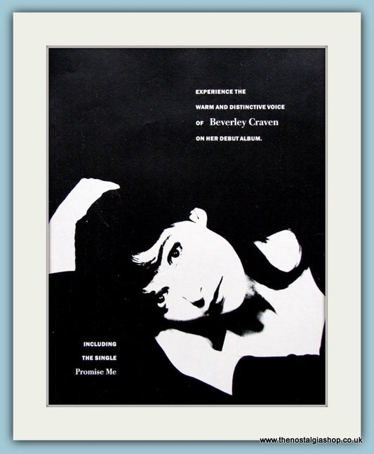 Beverley Craven Debut Album Original Music Advert 1990 (ref AD3389)