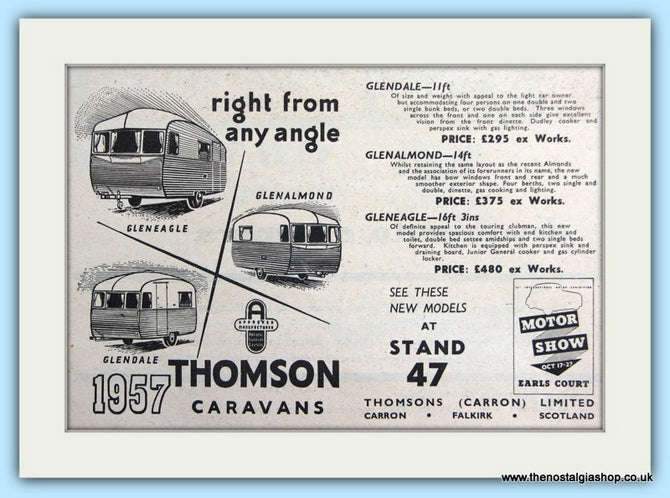 Thomson Caravans Original Advert 1956 (ref AD6003)