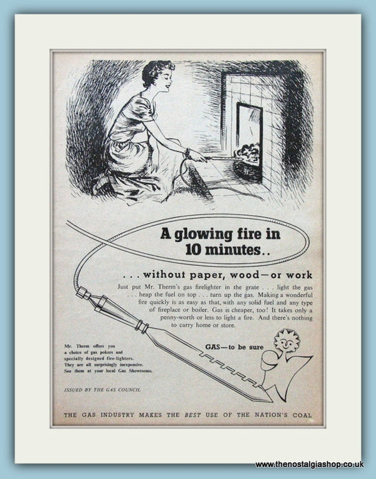 Gas Fire Lighters. Original Advert 1956 (ref AD4282)