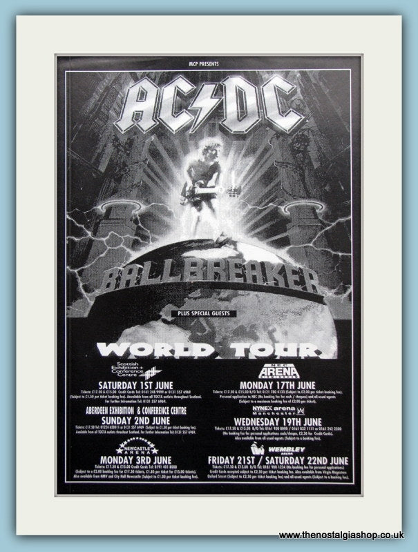 AC DC Ballbreaker World Tour 1996 Original Advert (ref Ad3100)