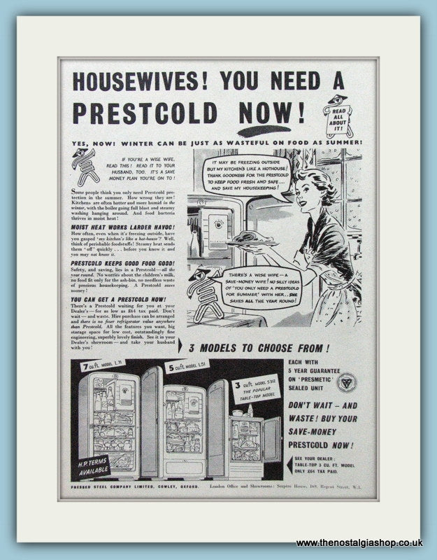 Prestcold Fridges Original Advert 1953 (ref AD4315)