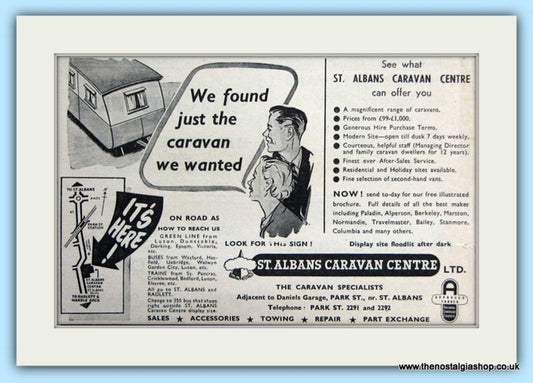 St Albans Caravans Original Advert 1955 (ref AD5048)