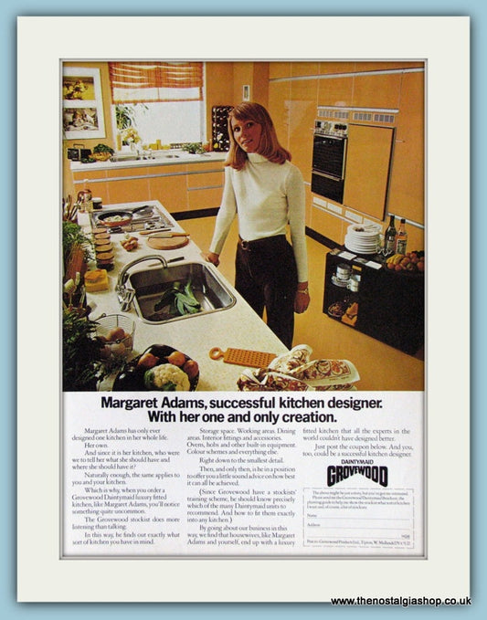Daintymaid Grovewood Fitted Kitchen Original Advert 1976 (ref AD3840)