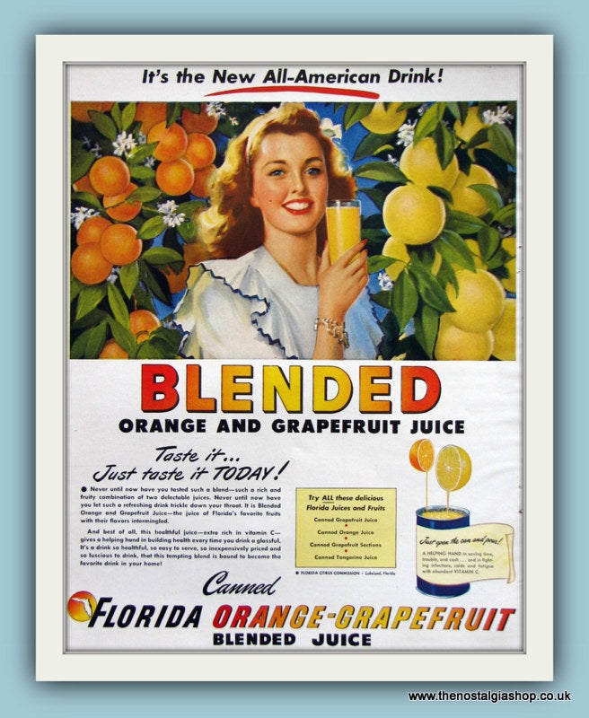 Florida Orange & Grapefruit Juice. Original Advert 1951 (ref AD8133)
