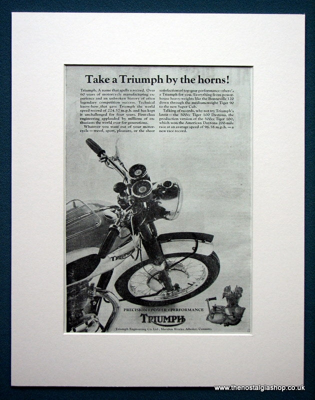Triumph Motorcycles. Original advert 1966 (ref AD1271)
