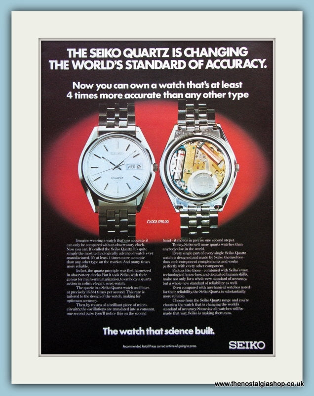 Seiko Watches. Original Advert 1974 (ref AD6112)