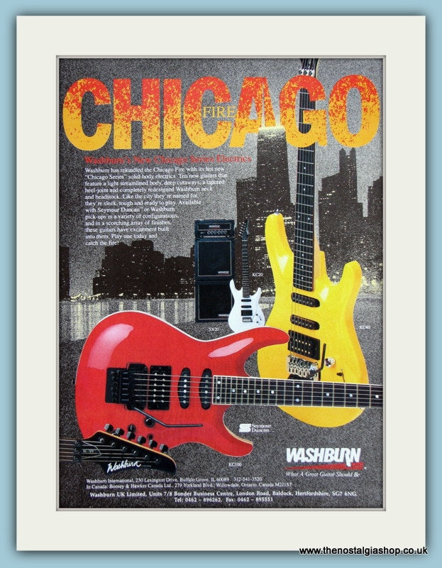 Washburn's New Chicargo Series Guitar Original Advert 1989 (ref AD2712)